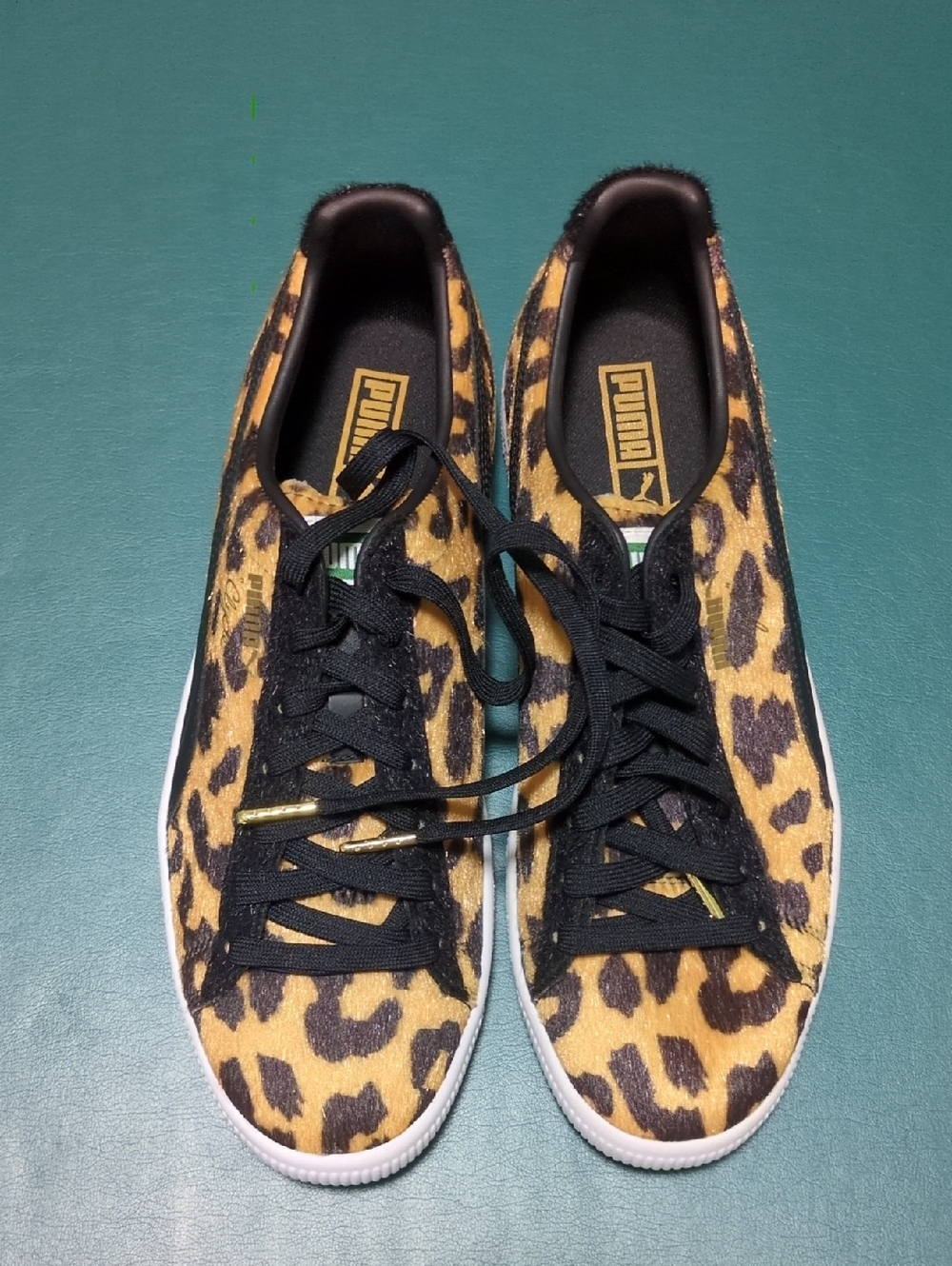 Puma Men’s Leopard Print Sneakers in Tan and Black NEW